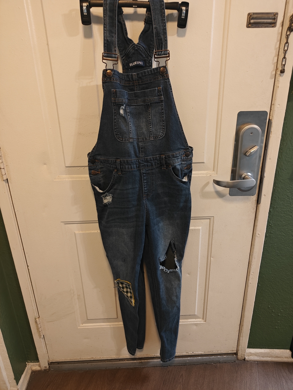 Blue Spice Dark Indigo Denim Overalls with Contrast Stitching - Picture 1 of 3